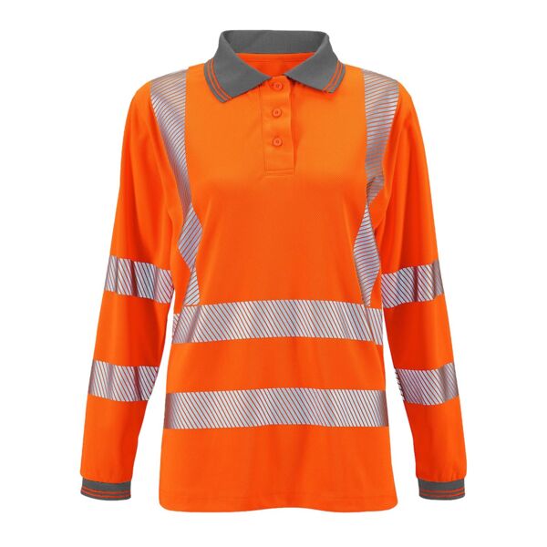 Ladies Hi Vis Orange Jaya Birds Eye Polo Thumbnail